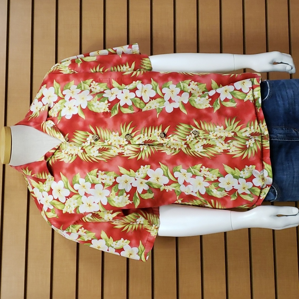 Paradise on a Hanger Mens Hawaiian Short Sleeve Button Down Shirt Medium